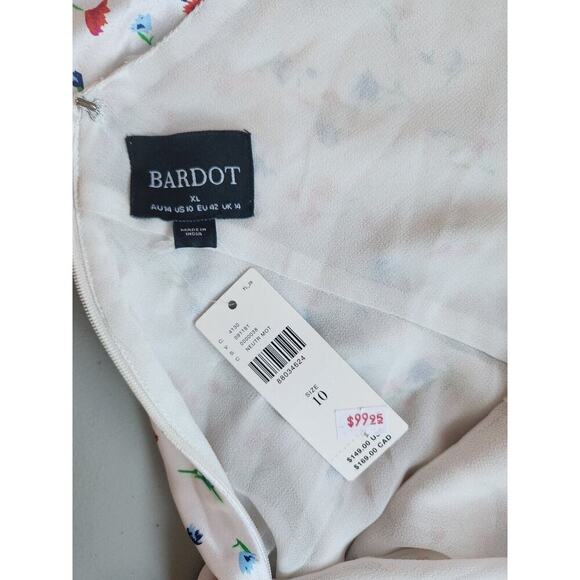 NWD Anthropologie Bardot Olea Sleeveless Ruffle Midi Dress Size 10 White #8H413 - Picture 8 of 12